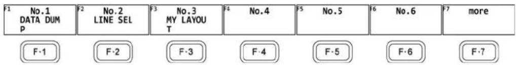 F1 No.1 DATA DUM P F2 No.2 LINE SEL F3 No.3 MY LAYOUT F4 No.4 F5 No.5 F6 No.6 F7 more F·1 F·2 F·3 F·4 F·5 F·6 F·7