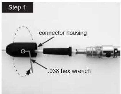 Step 1 connector housing .038 hex wrench