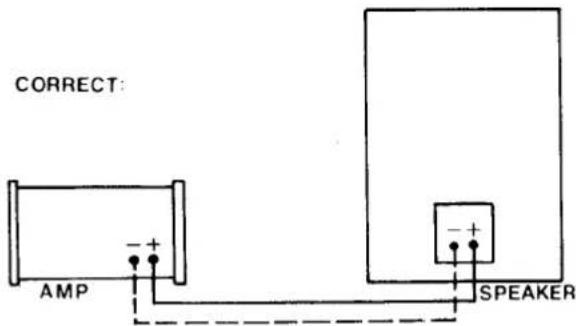 CORRECT: AMP - + - + SPEAKER