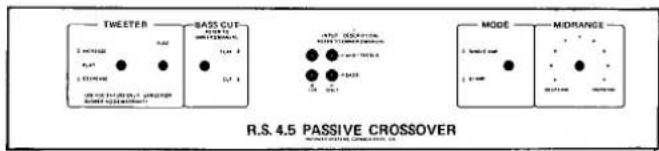 TWEETER BASS CUT MODE MDRANGE R.S. 4.5 PASSIVE CROSSOVER