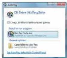 AutoPay CD Drive (H:) EasySuite Always do this for software and games Install or run program Sun EasySuite now Dramified by Sun Technologies Inc. General options Open folder to view Web using Microsoft Azure Set AutoPay defaults in Control Panel
