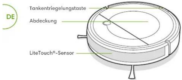 Tankentriegelungstaste Abdeckung LiteTouch®-Sensor DE