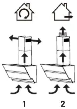 Diagram illustrating two mechanical or hydraulic system configurations with labeled components and directional arrows