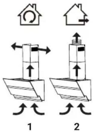 Diagram illustrating two mechanical or hydraulic system configurations with labeled components and directional arrows