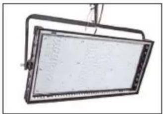 Exterior view of a rectangular LED array mounted on a metal frame (no text or symbols visible)
