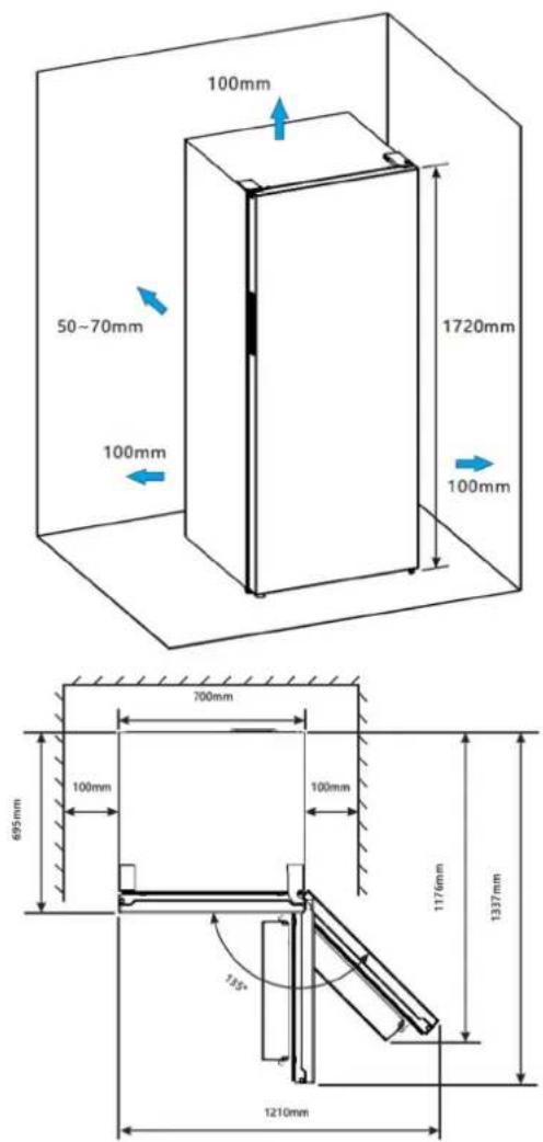 100mm 50~70mm 100mm 1720mm 100mm 700mm 100mm 100mm 695mm 1176mm 1337mm 1.85° 1210mm