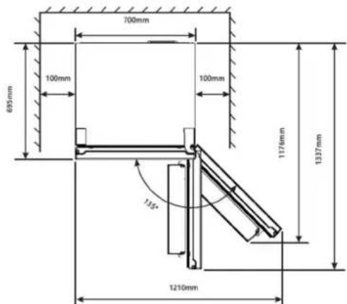 700mm 685mm 100mm 100mm 1176mm 1337mm 1210mm 115°