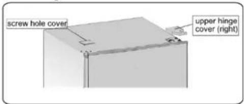 screw hole cover upper hinge cover (right)