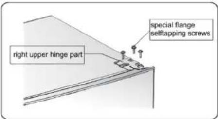 right upper hinge part special flange selftapping screws