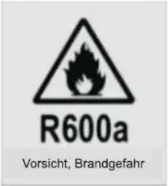 R600a Vorsicht, Brandgefahr