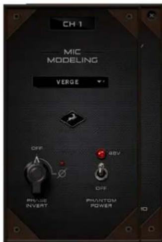 CH-1 MIC MODELING VERGE OFF 48V OFF PHASE INVERT PHANTOM POWER