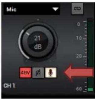 Mic 21 dB 48V CH 1 60