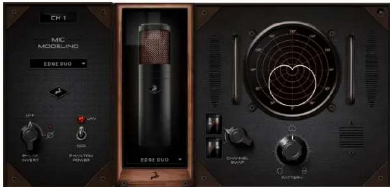 CH 1 MIC MODELING EDGE DUO OFF OFF PHYNE HYERT PHANTOM POWER EDGE DUO CHANNEL SWIP PATTERN