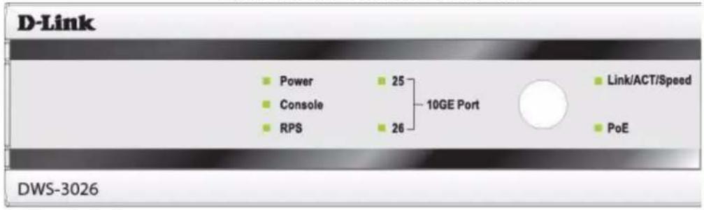 D-Link Power 25 Link/ACT/Speed Console 10GE Port RPS 26 PoE DWS-3026
