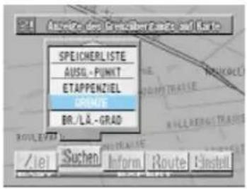SPEICHERLISTE AUSL.-PUNKT ETAPPENZIEL DRIVE BR./LÄ.-GRAD Ziel | Suchen | Info | Route | Einstell.