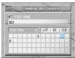 START NAME BEGINN Start Name 1 LIST BS CLR