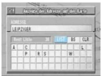 Anzupte der Adresse auf den Seite ADDRESS LEIPZIGER Next Liste 34 List BS CLR A C L P R S W