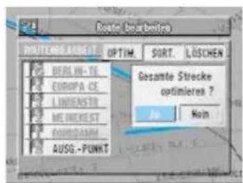 Route Beabringes PUNTLE BEABRENT OPTIM SORT. LÜSCHEN GERLIN-TE EUROPA CE LINDENSTR ME INVEST POUNDAMM AUSG.-PUNKT Gezamte Strecke optimieren ? No Koin
