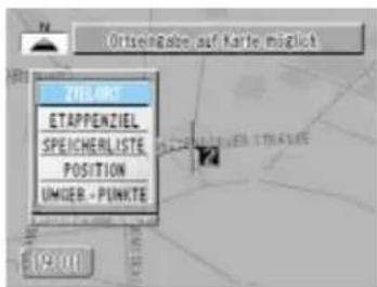 Ortsengabe auf Karte möglich ZIELGART ETAPPENZIEL SPEICHERLISTE POSITION UMIGER - PINKTE 19:01