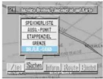 SPEICHERLISTE AUSG.-PUNT ETAPPENZIEL GRENZE BRUEN -GRAD