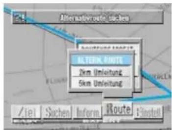 Alternativroute suchen ALTERM. PASTE 2km Umleitung 5km Umleitung Ziel Suchen Inform Route install
