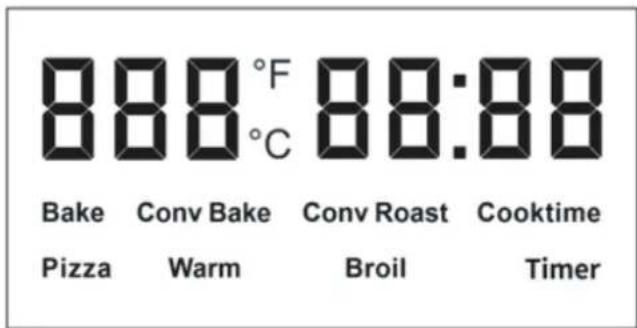 888°F Bake Conv Bake Conv Roast Cooktime Pizza Warm Broil Timer