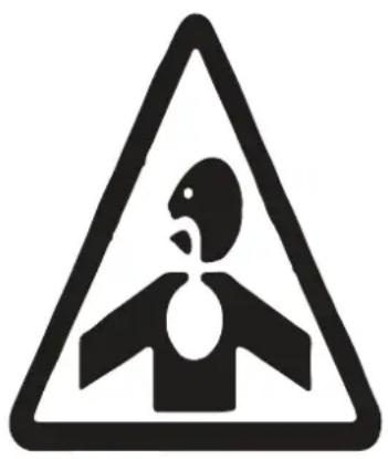 Warning sign depicting a bird perched on a branch, symbolizing risk or safety hazard.