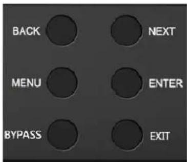 BACK NEXT MENU ENTER BYPASS EXIT