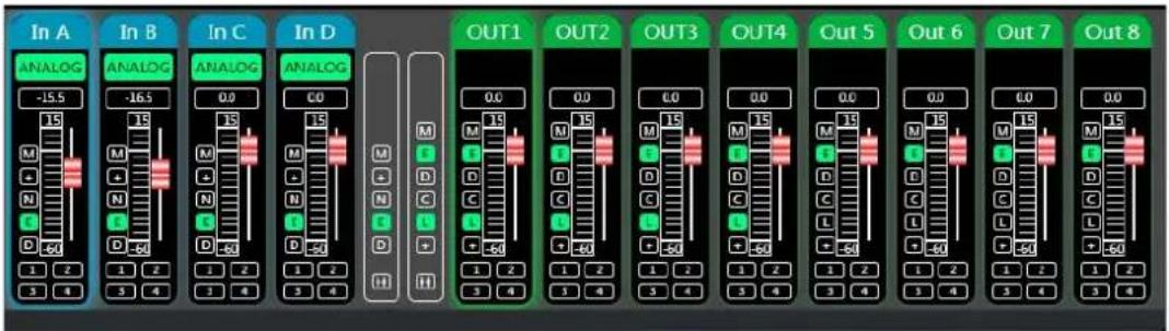 In A ANALOG -15.5 M + N D 1 2 3 4 In B ANALOG -16.5 M + N D 1 2 3 4 In C ANALOG 0.0 M + N D 1 2 3 4 In D ANALOG C0 M + N D 1 2 3 4 OUT1 OUT2 OUT3 OUT4 OUT5 OUT6 Out7 Out8 0.0 M + D C L + -50 1 2 3 4 OUT2 OUT3 OUT4 OUT5 OUT6 Out7 Out8