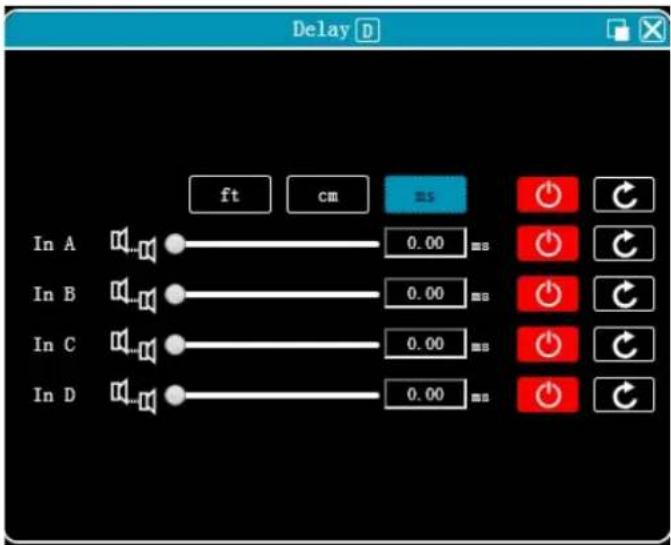 Delay ft cm ms In A 0.00 In B 0.00 In C 0.00 In D 0.00