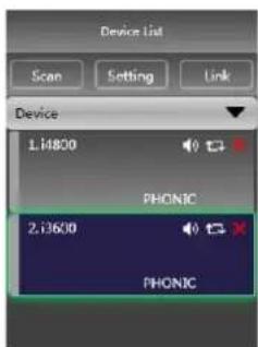 Device List Scan Setting Link Device L14800 PHONIC 2.13630 PHONIC