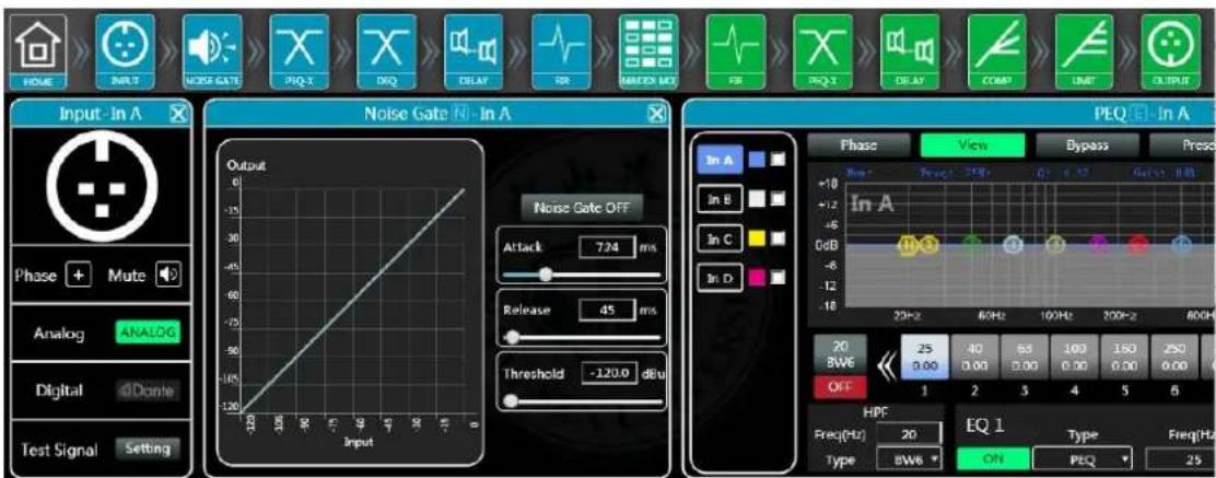 Input - In A Phase + Mute Analog ANALOG Digital GDone Test Signal Setting Noise Gate N - In A Output -120 -90 -60 -30 0 +10 -6 -4 -2 +10 -6 -4 -2 +10 -6 -4 -2 +10 -6 -4 -2 +10 -6 -4 -2 +10 -6 -4 -2 +10 -6 -4 -2 +10 -6 -4 -2 +10 -6 +10 -6 -4 -2 +10 -6 -4 -2 +10 -6 -4 -2 +10 -6 -4 -2 +10 -6 -4 -2 +10 -6 -4 -2 +10 -6 -4 -2 +10 -6 (Re) 25 80 53 100 163 250 80Hz 100Hz 200Hz 60Hz 80Hz 100Hz 200Hz 60Hz 80Hz 100Hz 200Hz 60Hz 80Hz 100Hz 200Hz 60Hz 80Hz 100Hz 200Hz 60Hz 80Hz 100Hz 200Hz 60Hz 80Hz 100Hz
