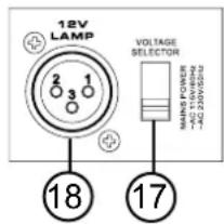 12V LAMP 2 3 1 VOLTAGE SELECTOR 18 17 MANS POWER T-DC STAINING T-DC 220V/5V