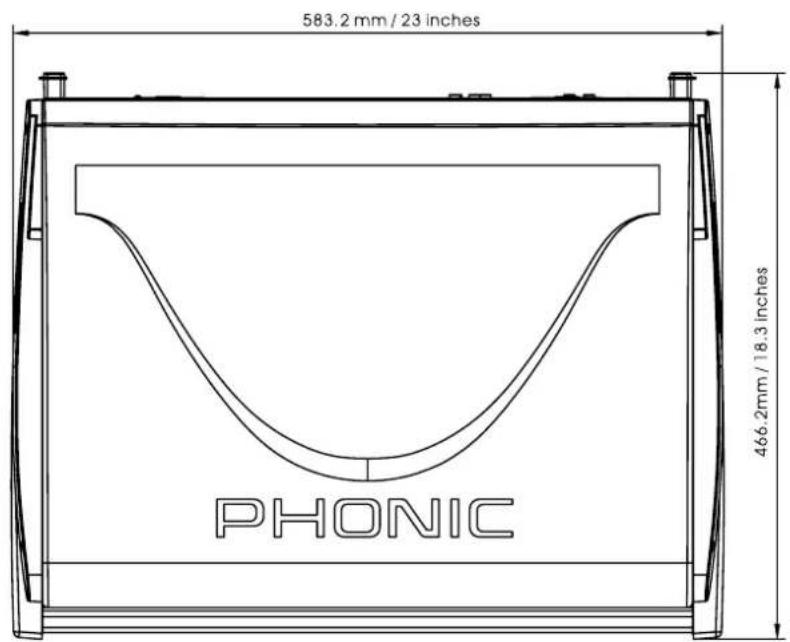 583.2 mm / 23 inches 466.2mm / 18.3 inches PHONIC
