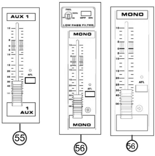 AUX 1 55 1 AUX FUEL OFF ON LOW PASS FILTER MONO 56 MONO 56