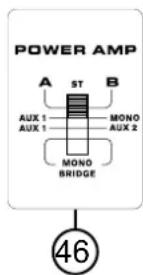 POWER AMP A ST B AUX 1 MONO AUX 1 AUX 2 MONO BRIDGE 46