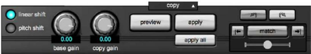 linear shift pitch shift 0.00 base gain 0.00 copy gain copy preview apply apply all match