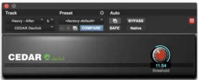 Track Heavy - After b CEDAR Declick COMPARE SAFE BYPASS Native CEDAR 11.54 threshold
