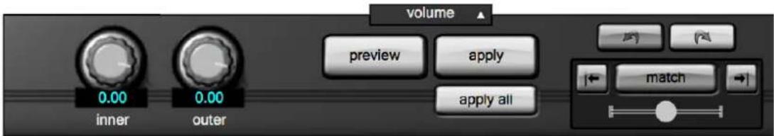 volume 0.00 inner 0.00 outer preview apply apply all match