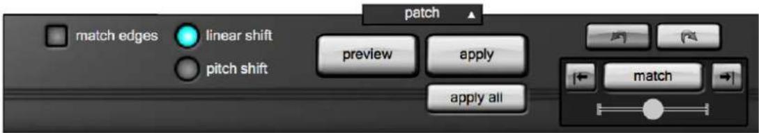 match edges linear shift pitch shift patch preview apply apply all match