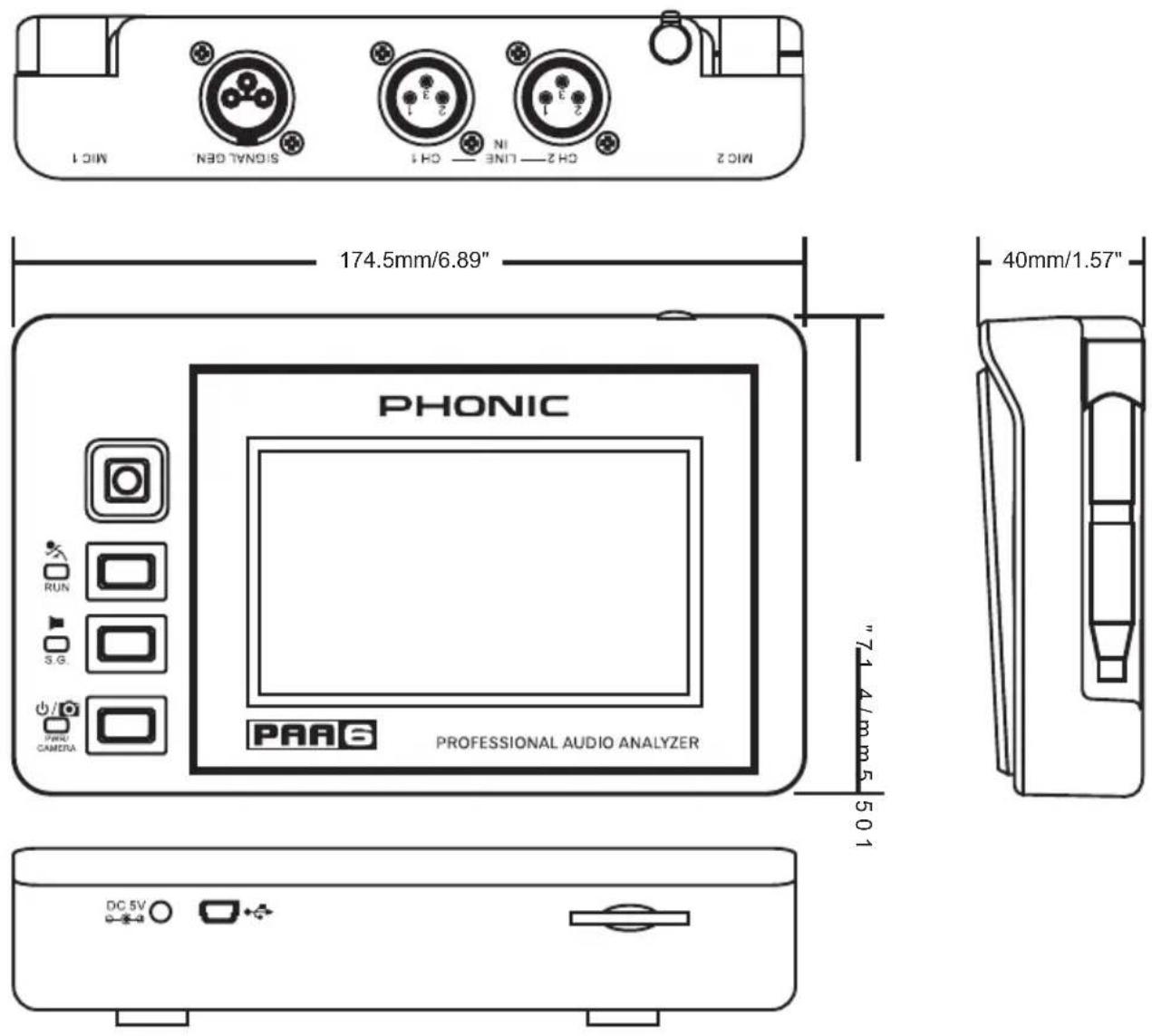PHONIC PAA6 - DIMENSIONS DIMENSION - 1