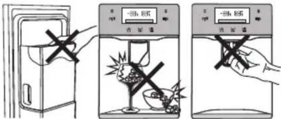Illustration showing three stages of a food preservation or drying procedure, with hand and cross symbols indicating removal or rejection.