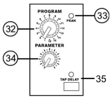 PROGRAM 6 10 +11 +12 +13 14 15 16 17 18 19 20 21 22 23 24 25 26 27 28 29 30 31 32 33 PARAMETER TAP DELAY 34 35