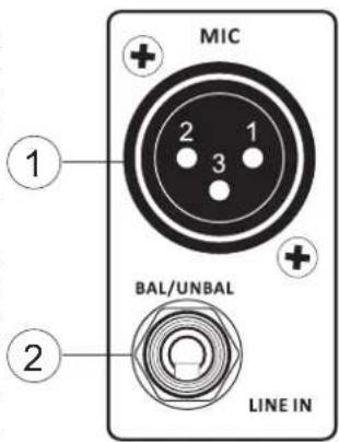 MIC 1 2 1 3 + + BAL/UNBAL 2 LINE IN