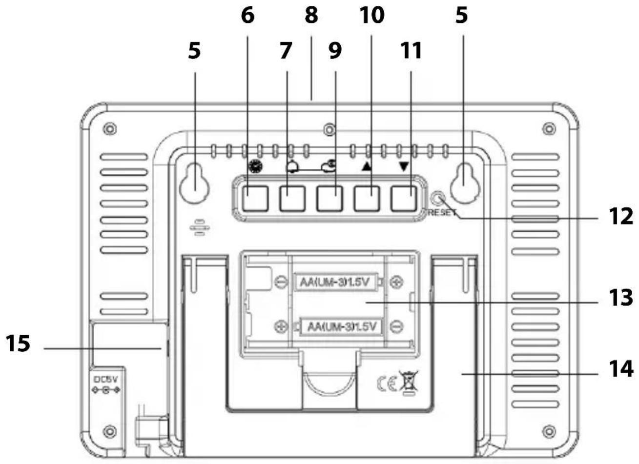 6 8 10 5 7 9 11 5 RESET 12 AA(UM-3)1.5V 13 AA(UM-3)1.5V 14 DC5V 15