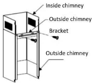 Inside chimney Outside chimney Bracket Outside chimney