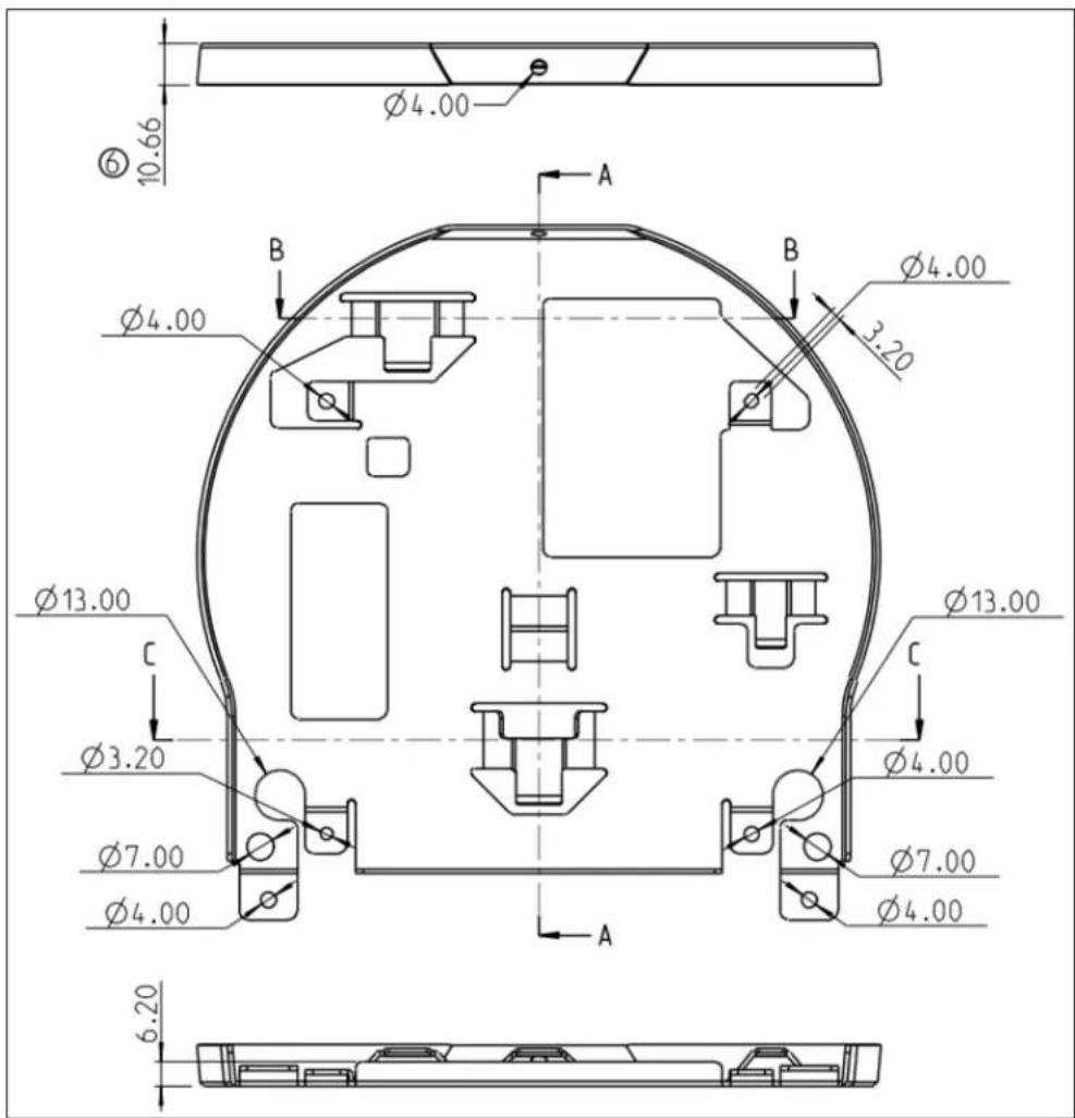 Ø4.00 10.66 ⑥ A B B Ø4.00 3.20 Ø13.00 C C Ø3.20 Ø7.00 Ø4.00 Ø13.00 Ø4.00 Ø7.00 Ø4.00 A 6.20