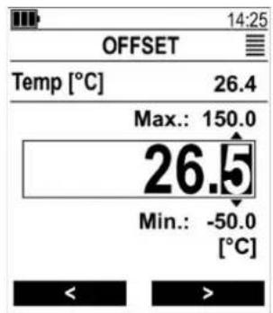 Senseca PRO D01 - Offset des DX 330 Fühlers: - 1