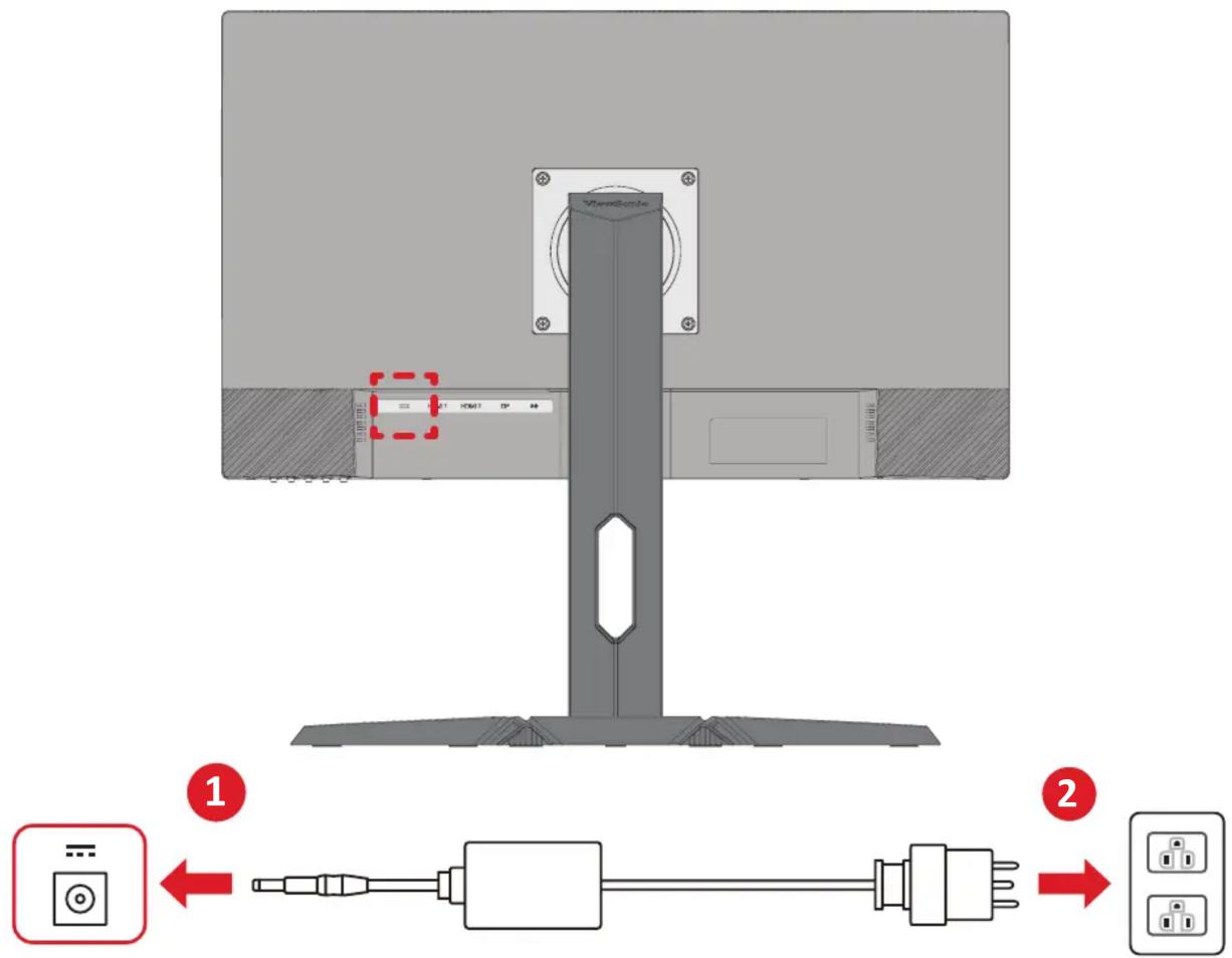VIEWSONIC XG2409A - An Stromversorgung anschließen - 1