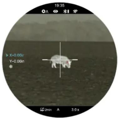 InfiRay TX60C - Adjust the reticle position of the selected zero distance. - 2